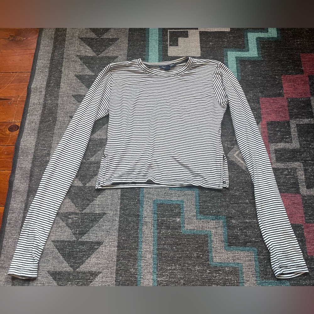 American Eagle Made in Italy Long Sleeve Crop Tee